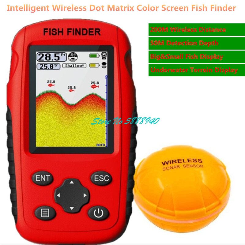 Chirp Sonar Fish Finder - Fishing Portable Handheld Bait Boat Spare
