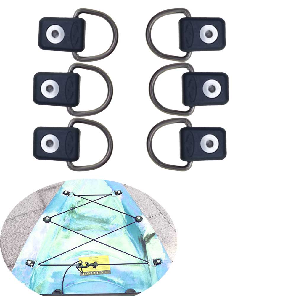 Fish Finder Transducer Mount - 6pcs Kayak D-Ring Tie Down Loops