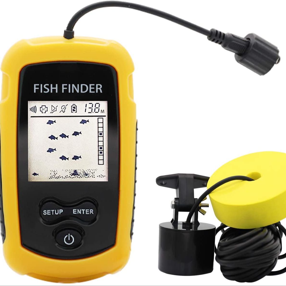 Alarm 100M Portable Sonar Fish - Fish Finder Transducer 200Khz ulasan dan harga