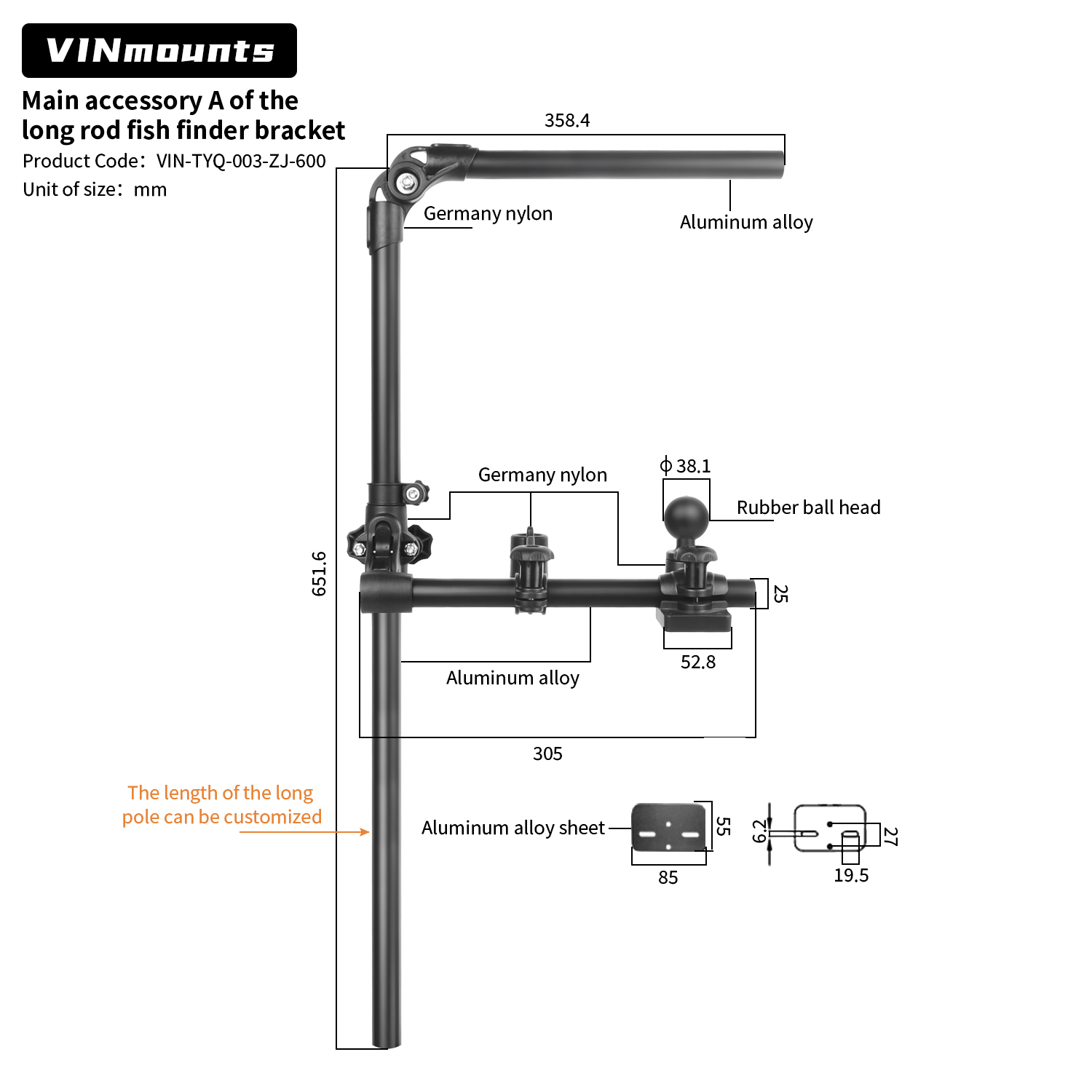VINmounts Livescope Transducer - Fish Finder Transducer Mount ulasan dan harga