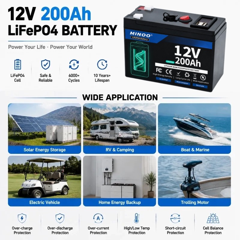 12V 200Ah LiFePO4 Solar Batter - Fish Finder Battery 12V ulasan dan harga